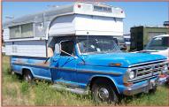 1972 Ford F-250 Camper Special with Alaskan Camper For Sale right front view