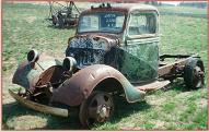 1936 Ford 1 1/2 ton truck with 2 speed Eation differential left front view for sale $6,000