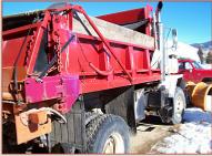 1988 FWD Model RB44-2312 4X4 semi snow plow with dump bed and spreader right rear view